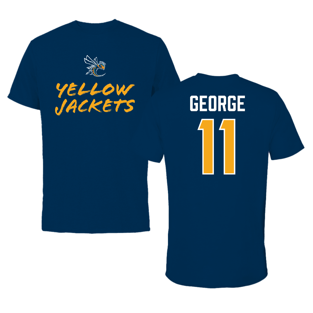 Cedarville University Baseball Navy General Performance Tee - #11 Micah George