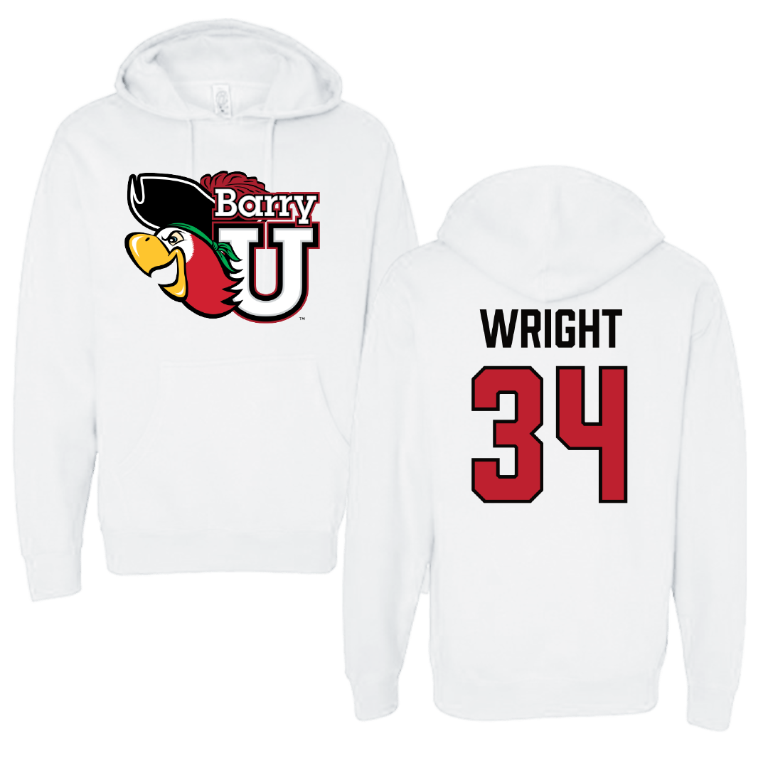Barry University Baseball White Hoodie - #34 Dane Wright