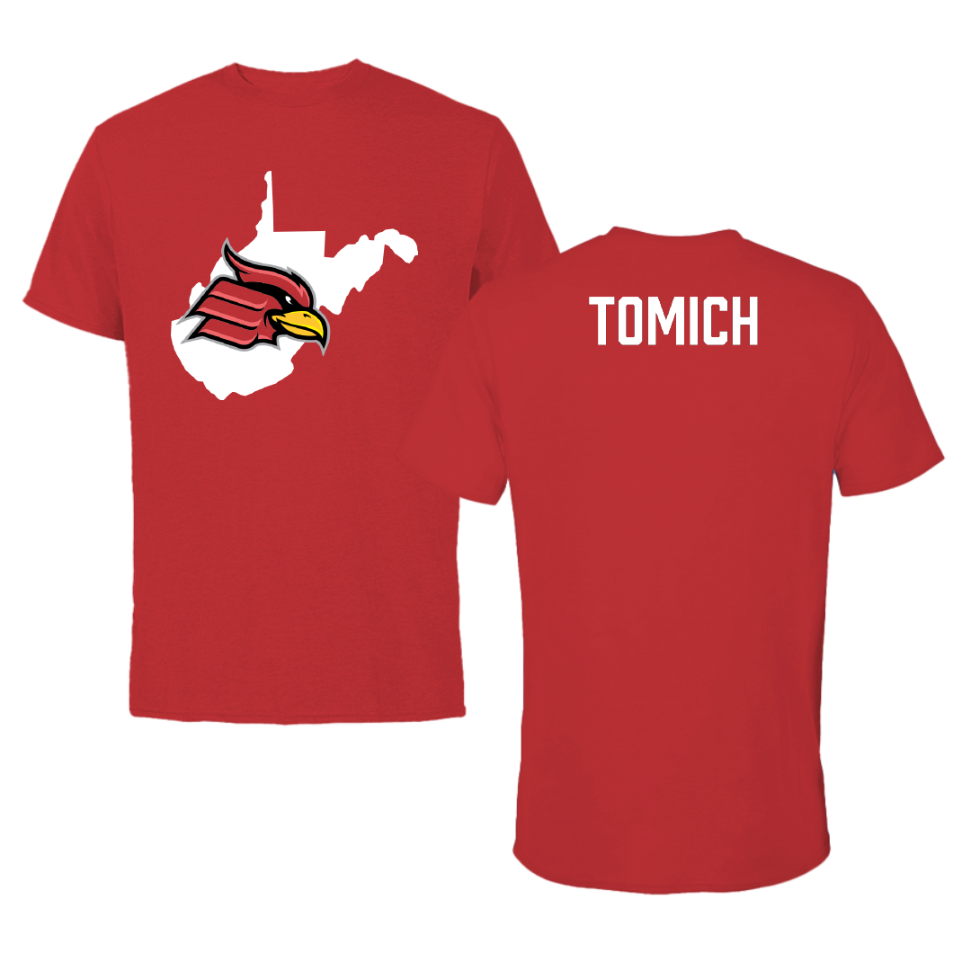 Wheeling University TF and XC Red State Tee - Hunter Tomich