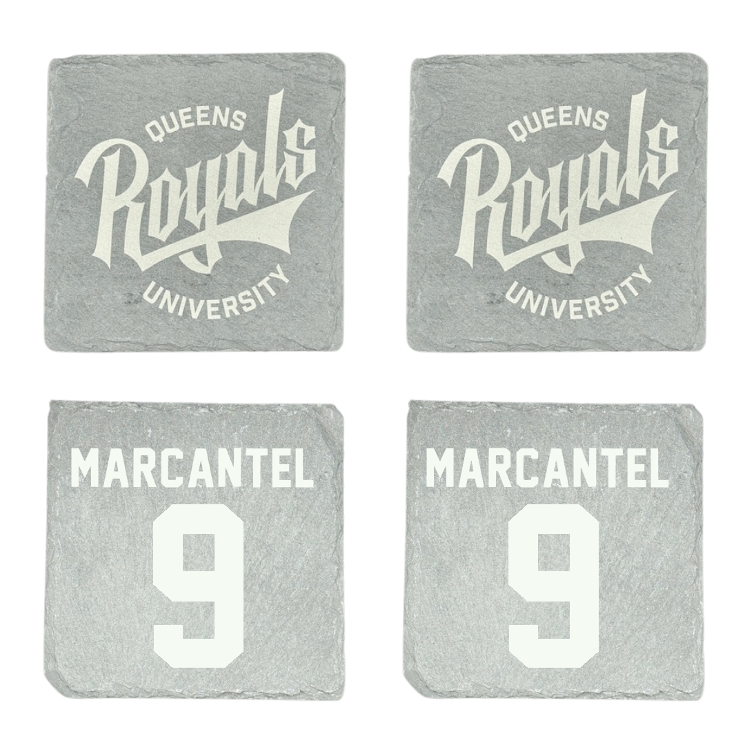 Queens University of Charlotte Baseball Stone Coaster (4 Pack)  - #9 Charles Marcantel