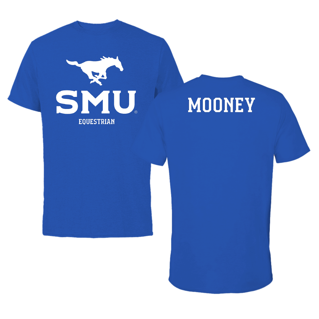 Southern Methodist University Equestrian Blue Mascot Performance Tee - Aedan Mooney