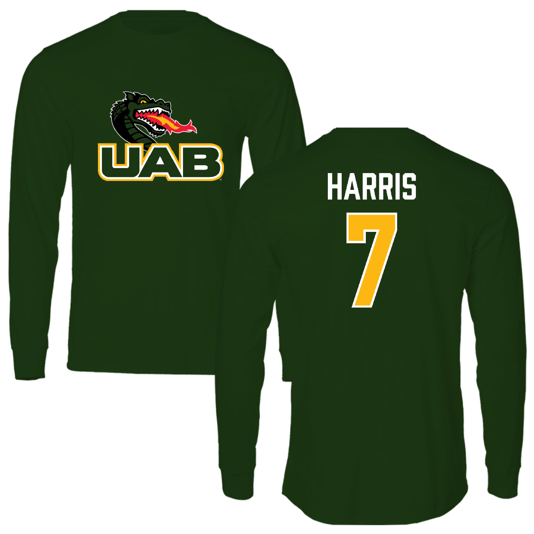 University of Alabama at Birmingham Baseball Forest Green Long Sleeve - #7 David Harris