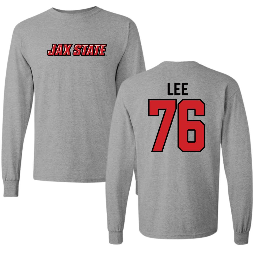 Jacksonville State University Football Sport Gray Long Sleeve - #76 Marvin Lee