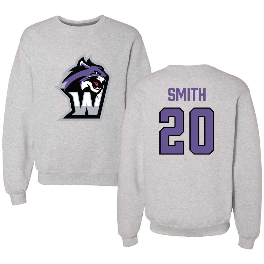 Wiley University Softball Light Gray Crewneck - #20 Serenity Smith