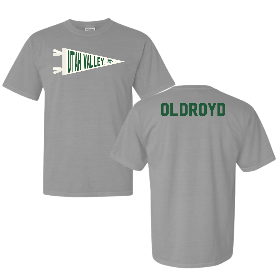 Utah Valley University TF and XC Light Gray Pennant Comfort Colors Tee - Kelsi Oldroyd