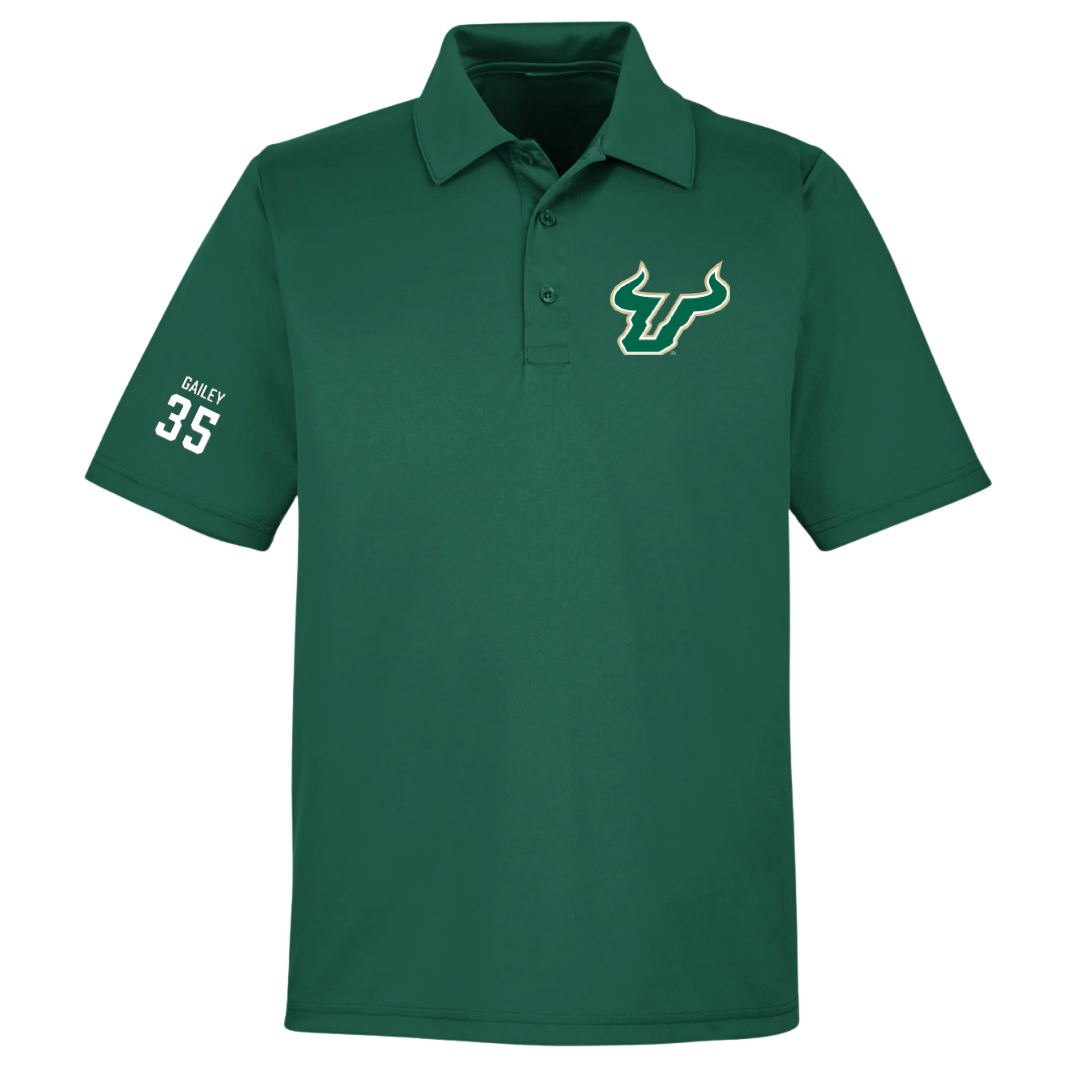 University of South Florida Baseball Forest Green Polo - #35 Lawson Gailey