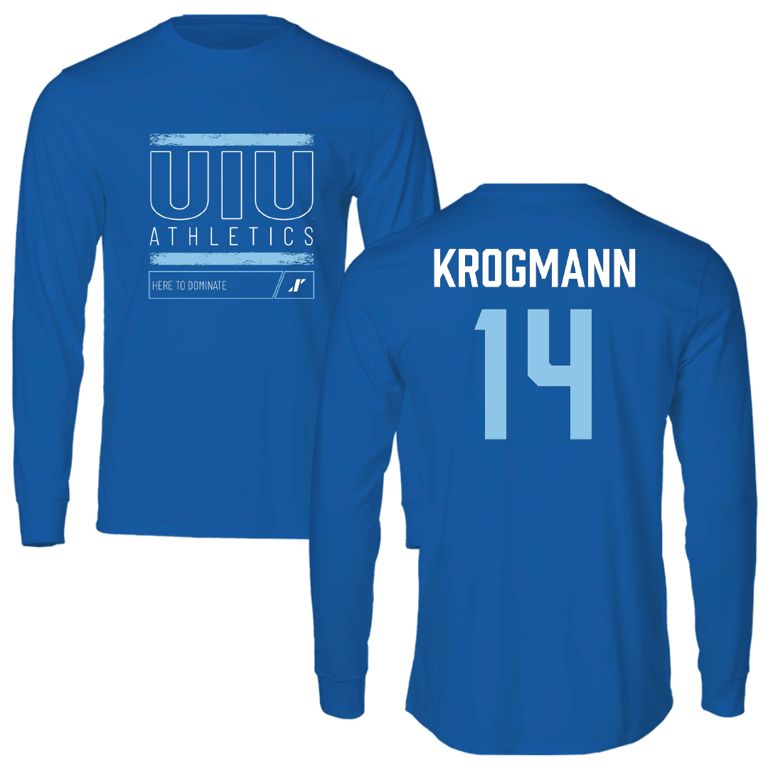 Upper Iowa University Volleyball (W) Blue Dominate Performance Long Sleeve - #14 Brooke Krogmann