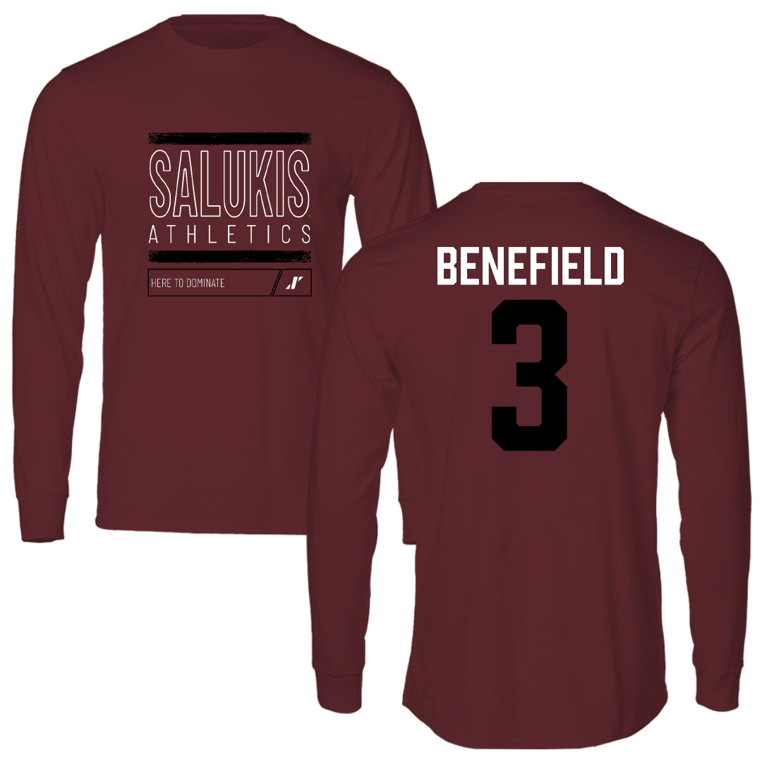 Southern Illinois University at Carbondale Football Maroon Dominate Performance Long Sleeve - #3 Jaelin Benefield