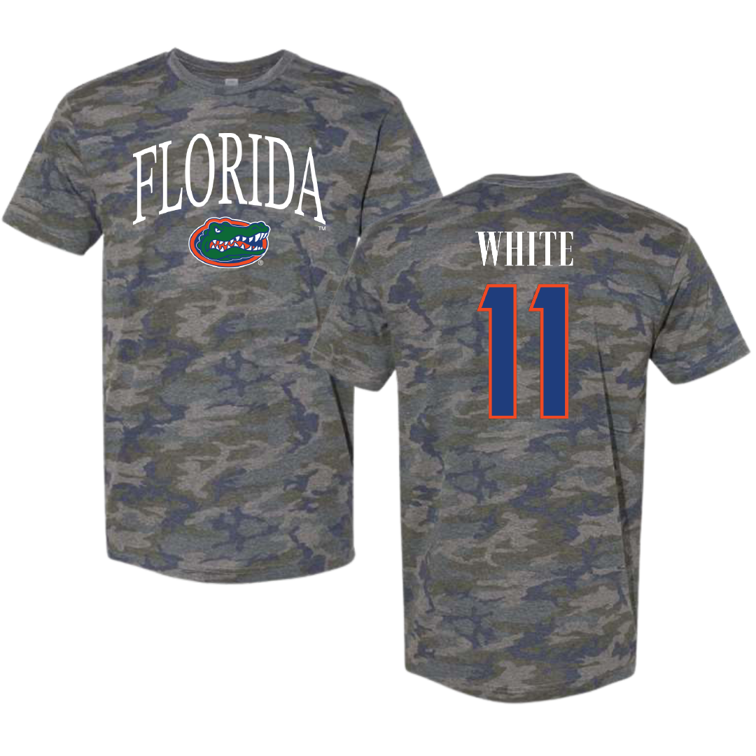 University of Florida Soccer Vintage Camo Tee - #11 Sophie White