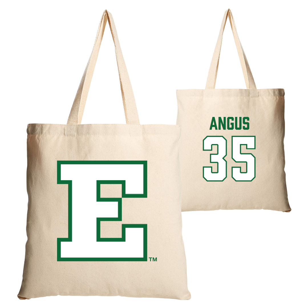 Eastern Michigan University Baseball Tan Canvas Tote Bag - #35 Jack Angus