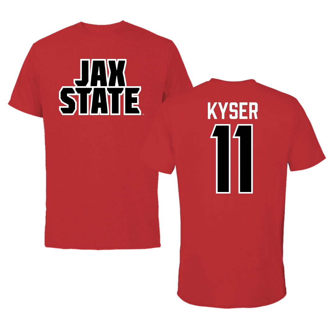 Jacksonville State University Softball Red Performance Tee - #11 Makalyn Kyser