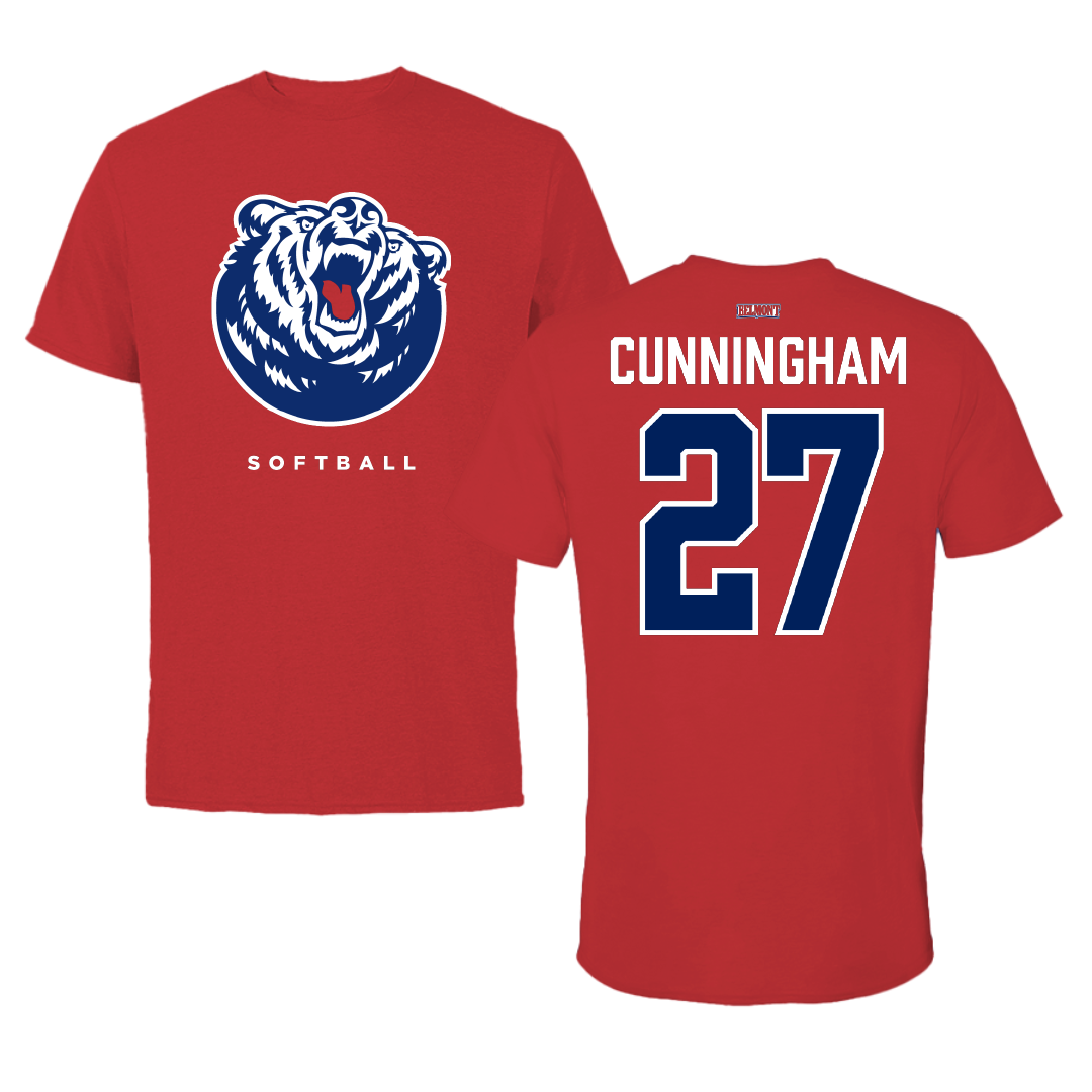 Belmont University Softball Red Tee - #27 Kylie Cunningham
