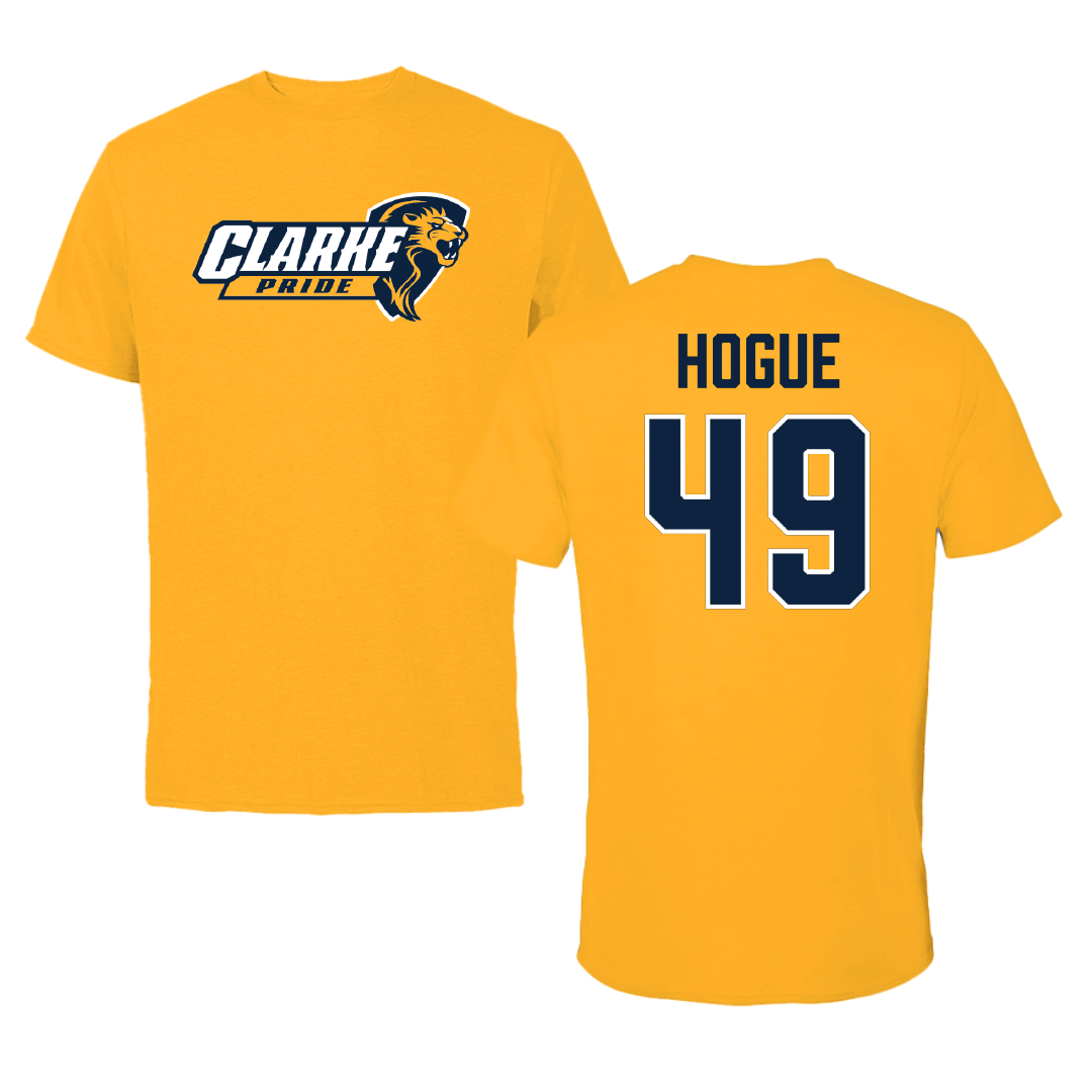 Clarke University Soccer (W) Gold Pride Tee - #49 Ailea Hogue