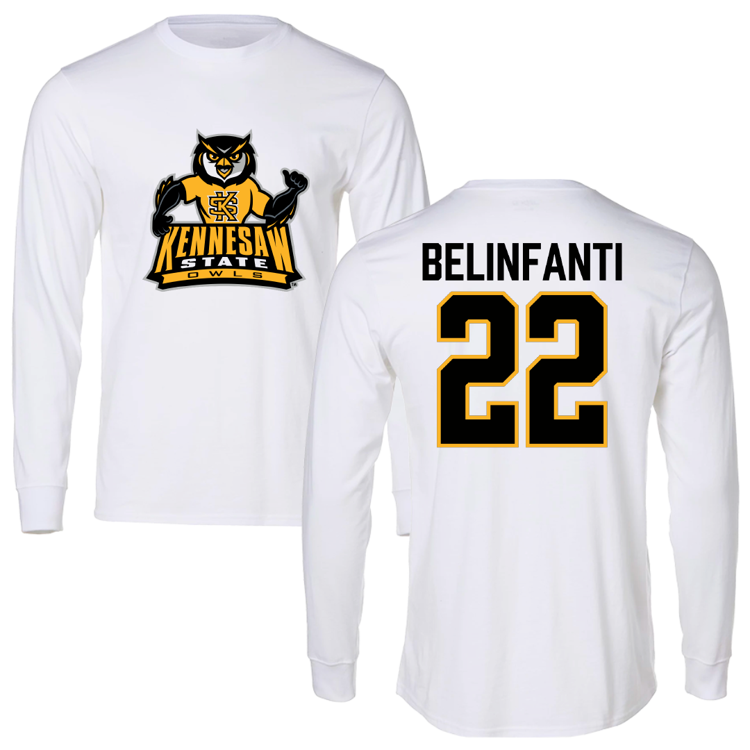 Kennesaw State University Lacrosse White Performance Long Sleeve - #22 Marleigh Belinfanti