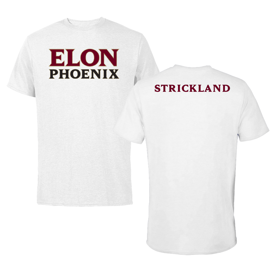 Elon University TF and XC White Performance Tee - Caden Strickland