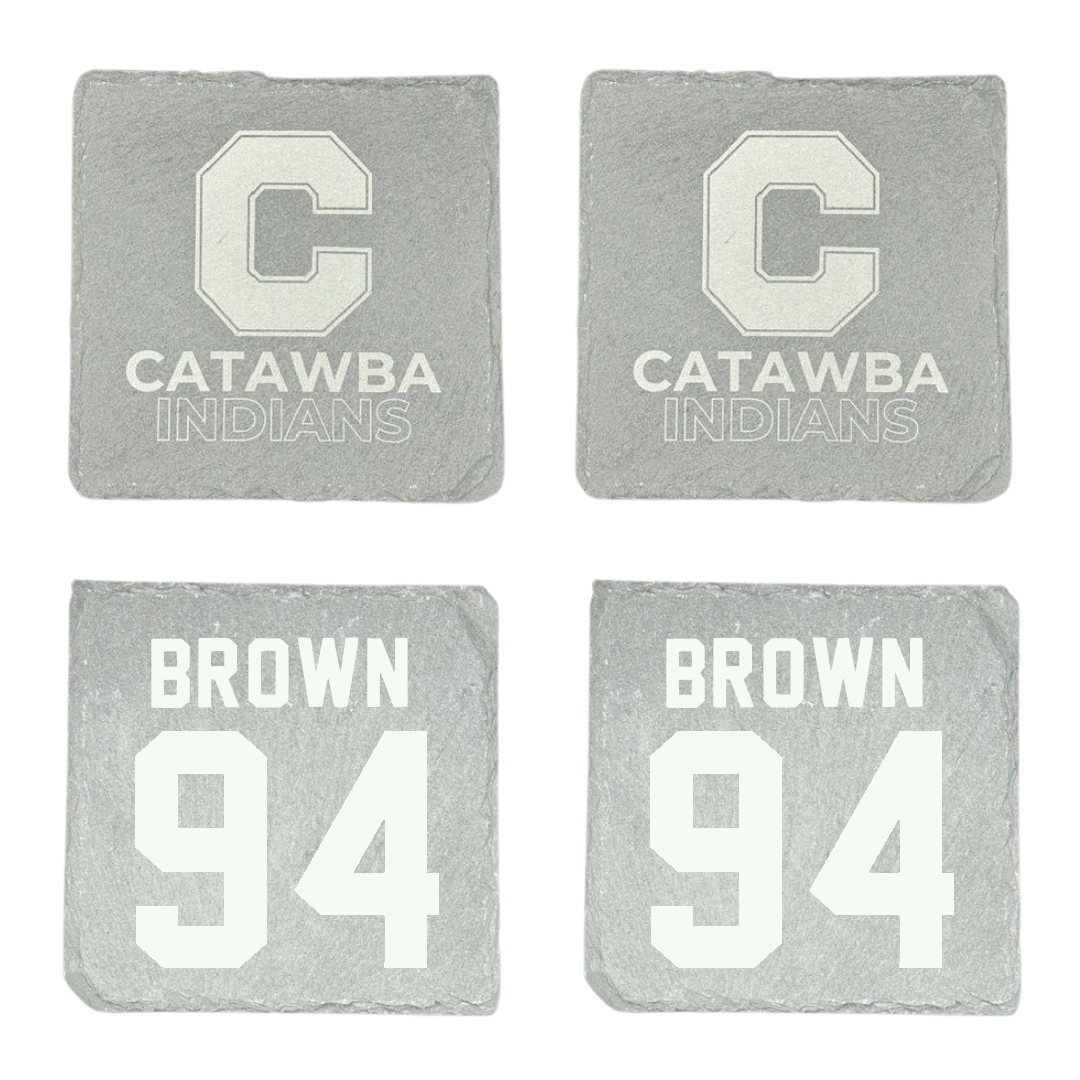 Catawba College Football Stone Coaster (4 Pack)  - #94 Christian Brown