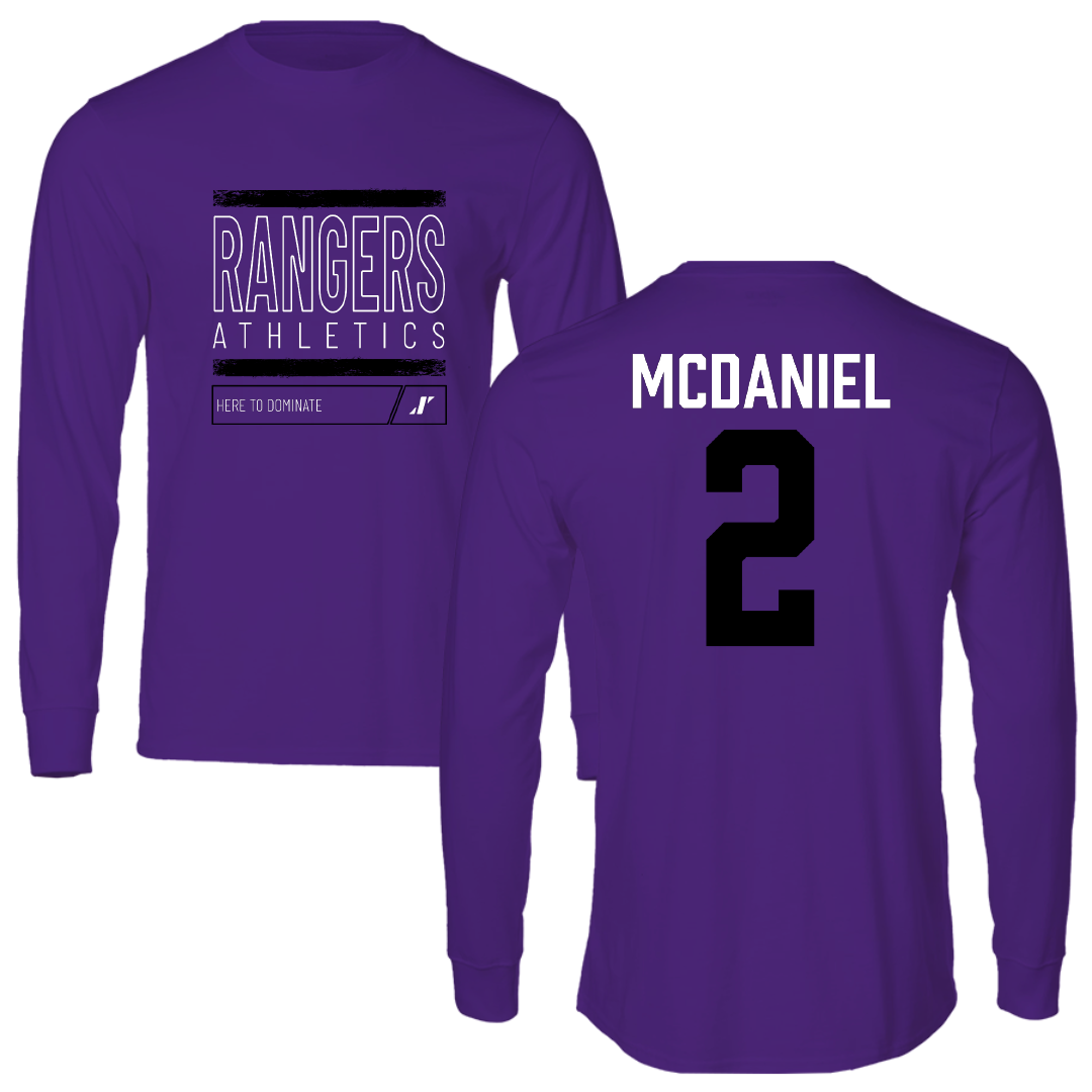 Ranger College Softball Purple Dominate Long Sleeve - #2 Shayne McDaniel