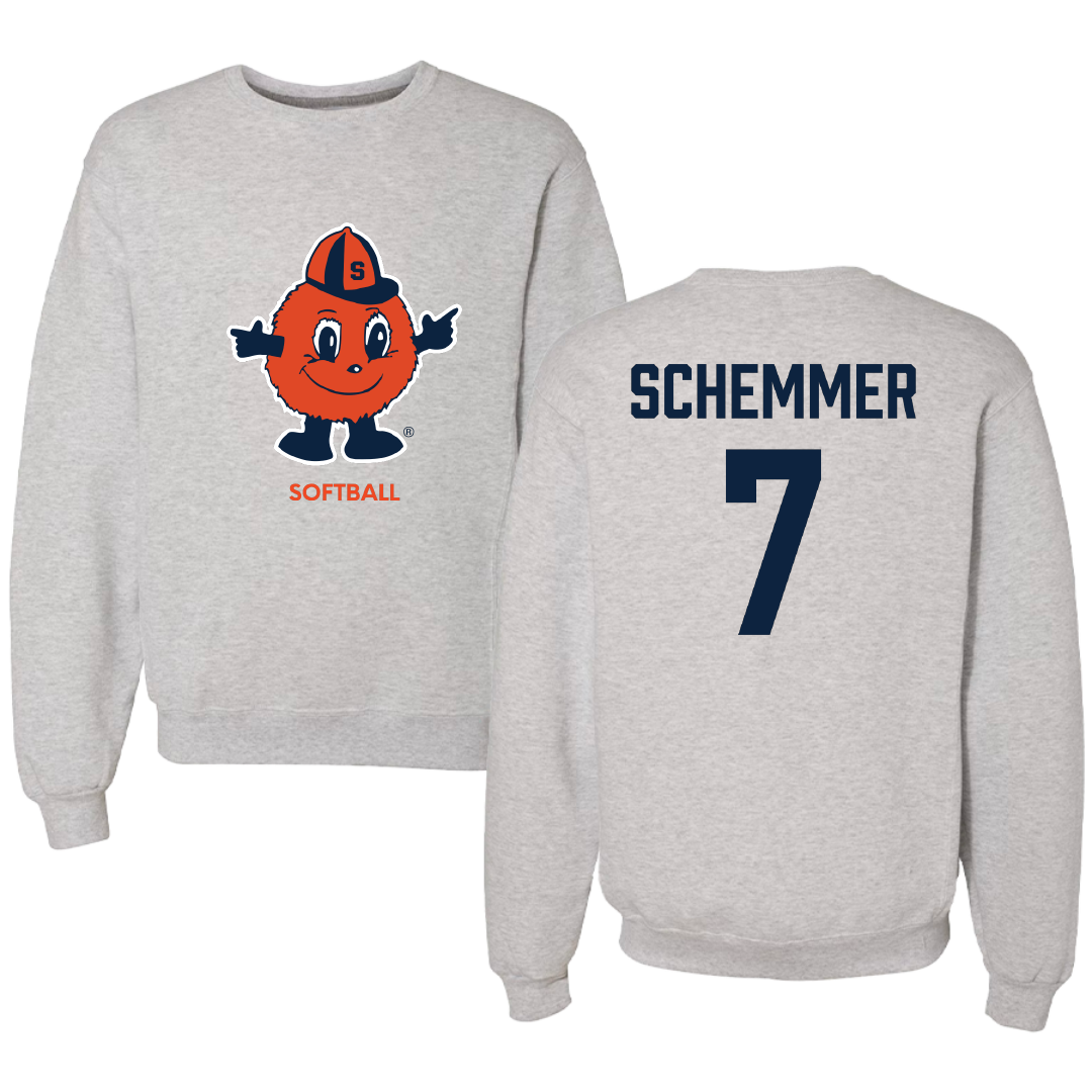 Syracuse University Softball Light Gray Crewneck - #7 Peyton Schemmer
