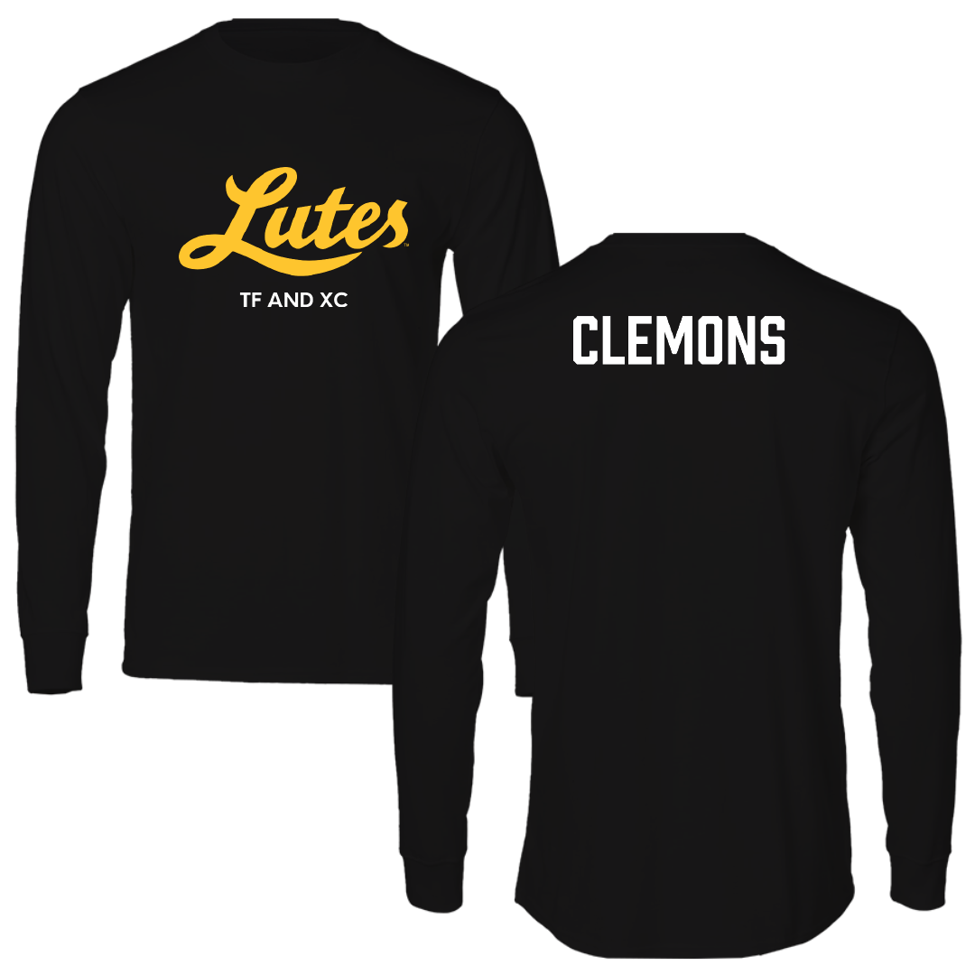 Pacific Lutheran University TF and XC Black Performance Long Sleeve - DYhana Clemons