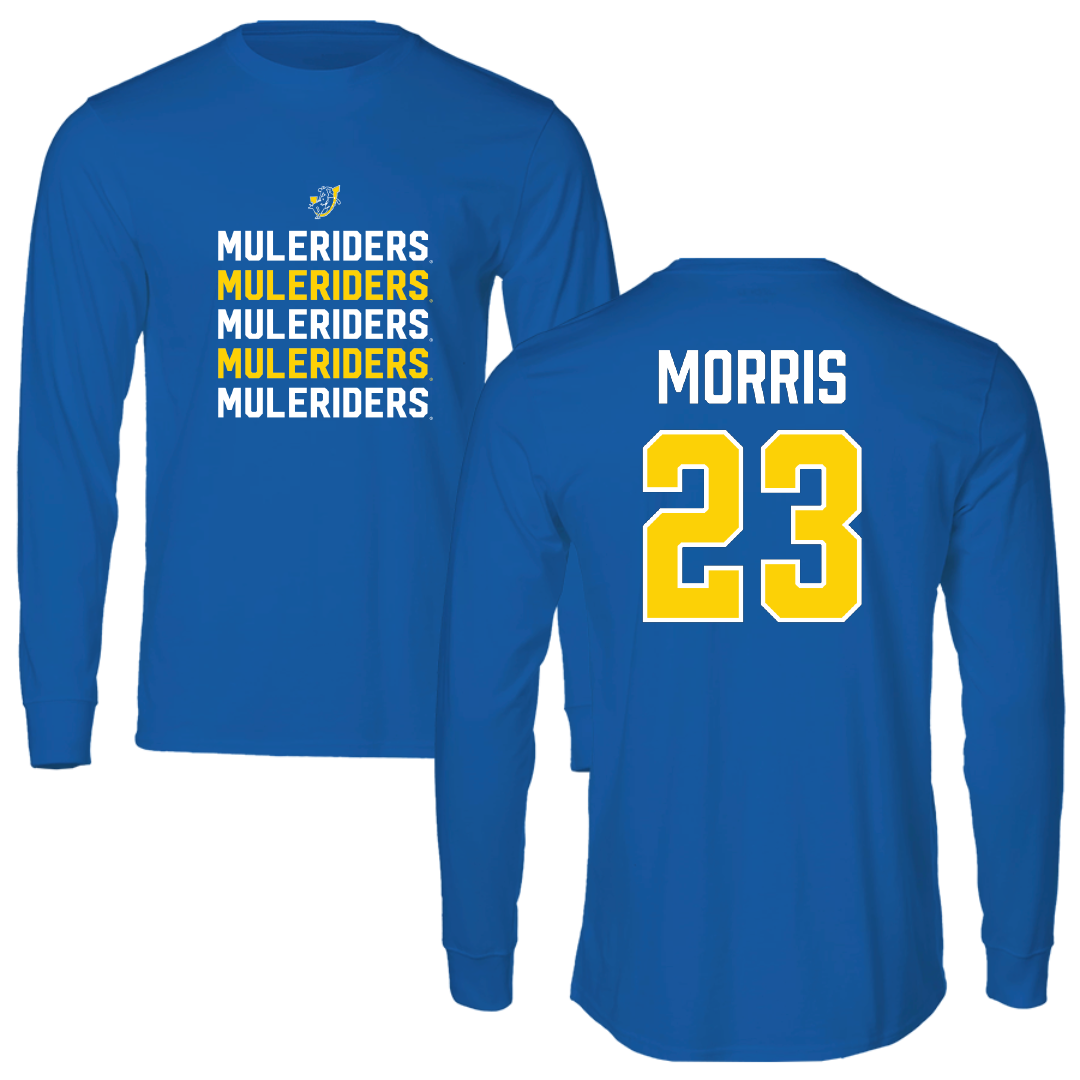 Southern Arkansas University Softball Blue General Performance Long Sleeve - #23 Addie Morris