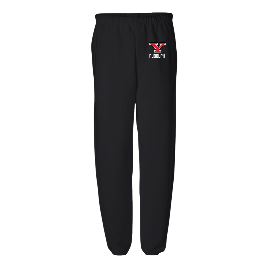 Youngstown State University Football Black Sweatpants - #10 Jordan Rudolph