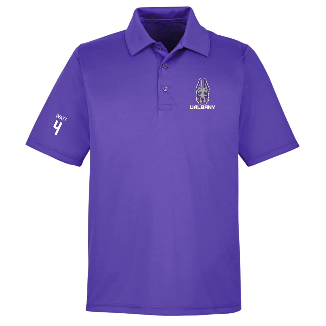 University at Albany Soccer (M) Purple Polo - #4 Lucas Watt