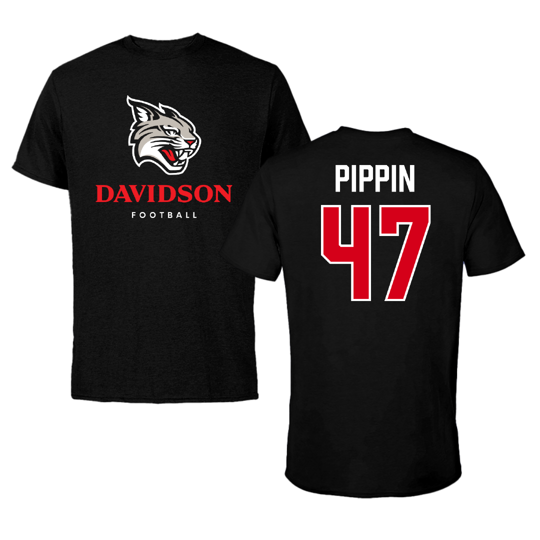 Davidson College Football Black Performance Tee - #47 Nash Pippin