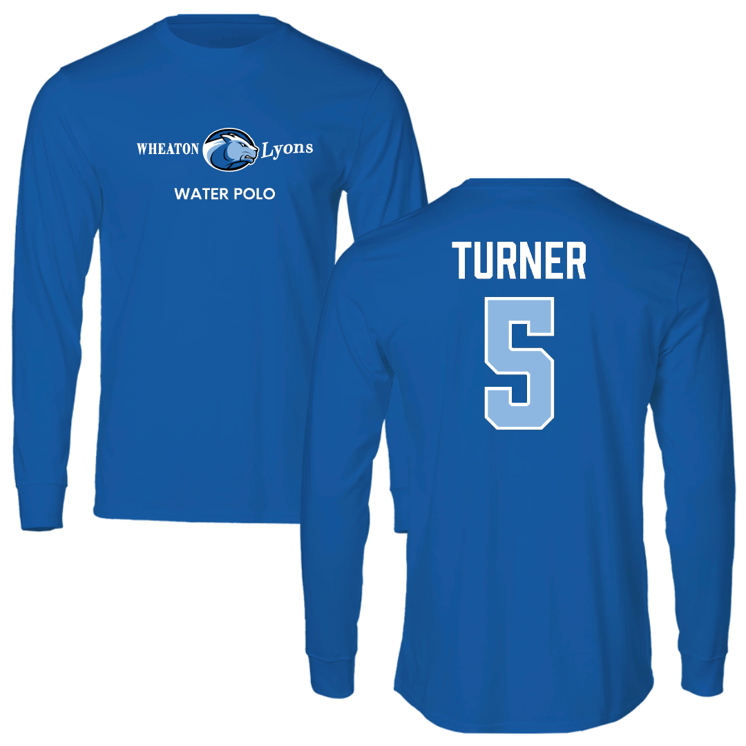 Wheaton College (Massachusetts) Water Polo (M) Blue Long Sleeve - #5 Brayden Turner