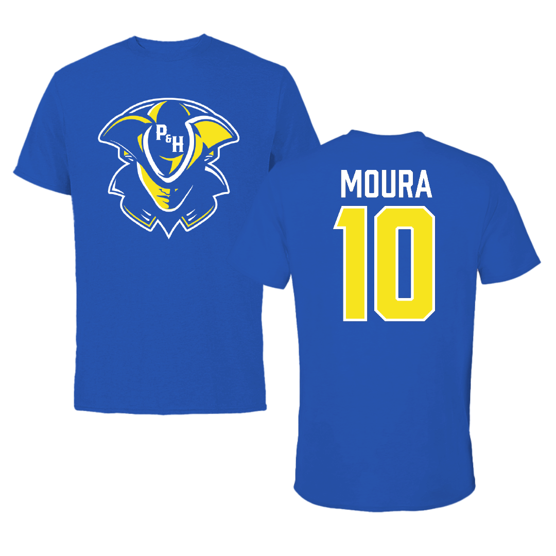 Patrick & Henry Community College Soccer Blue Tee - #10 Luis Moura