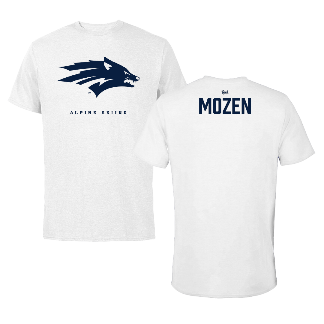 University of Nevada Alpine Skiing White Tee - Isaac Mozen