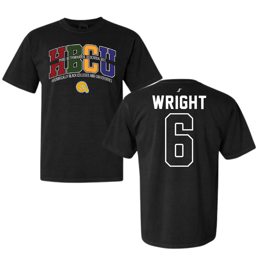 Albany State University Baseball Black HBCU Comfort Colors Tee - #6 Quindon Wright