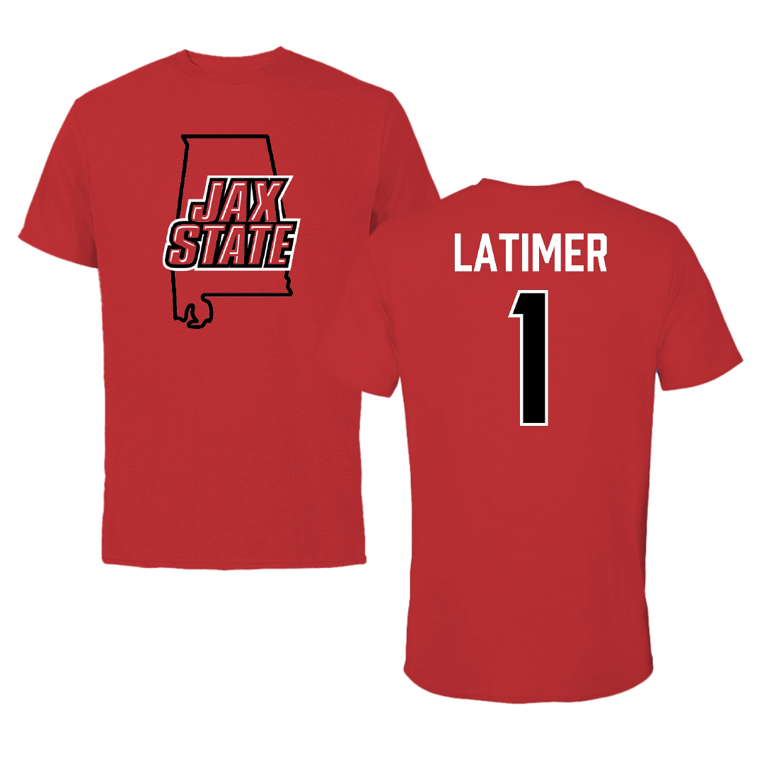 Jacksonville State University Football Red State Performance Tee - #1 Geimere Latimer