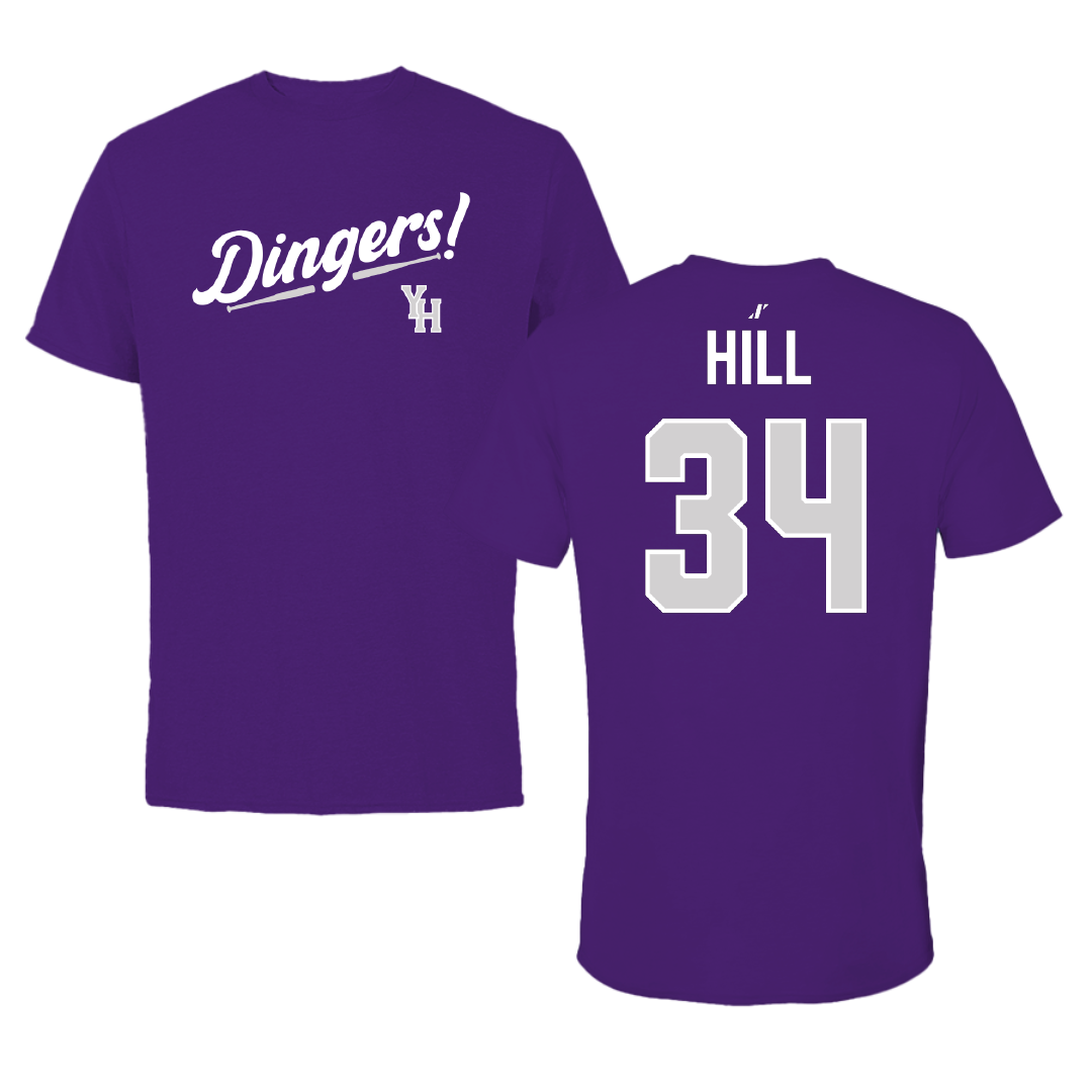 Young Harris College Softball Purple Dingers Performance Tee - #34 Anna Hill