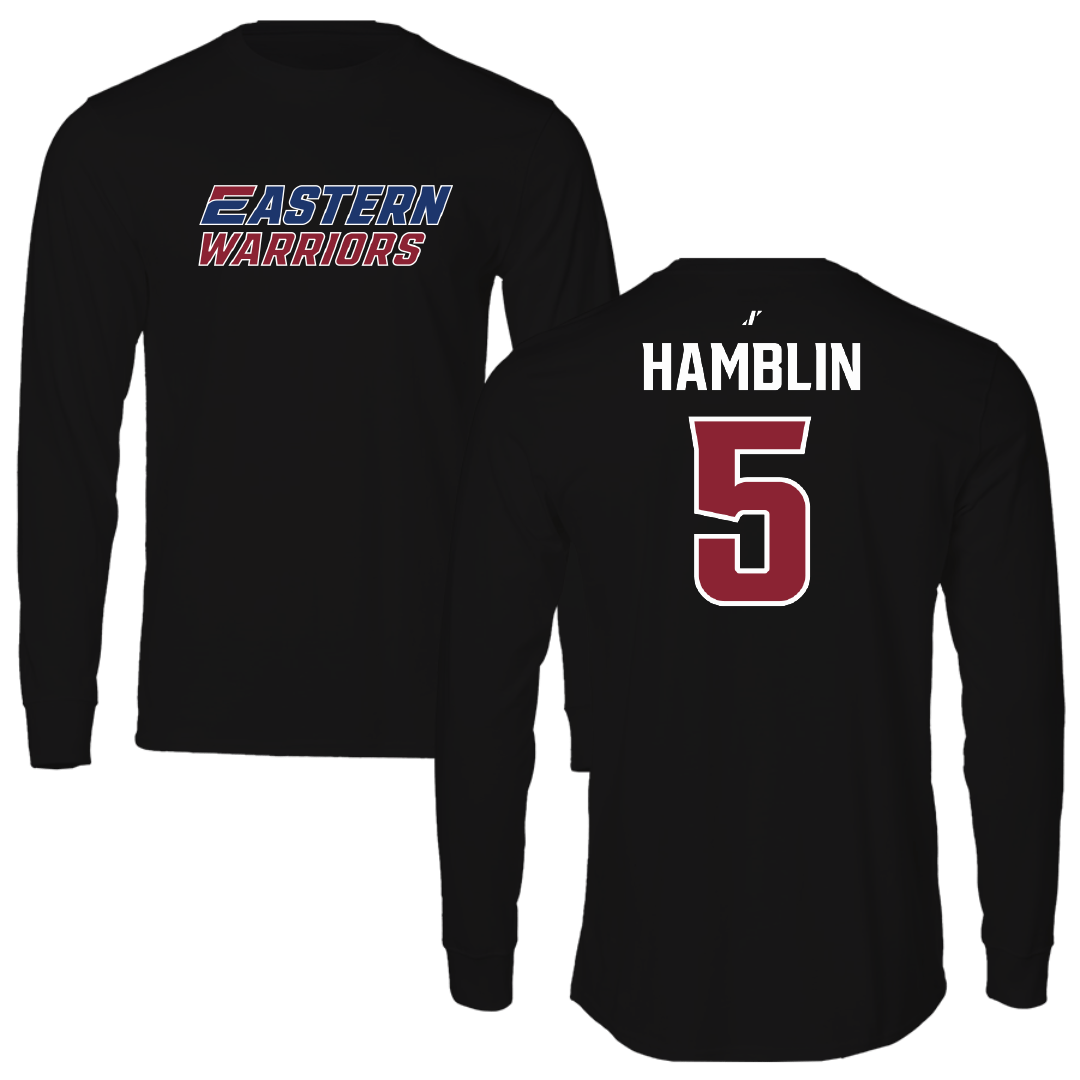 Eastern Connecticut State University Basketball (M) Black Long Sleeve - #5 Jalen Hamblin