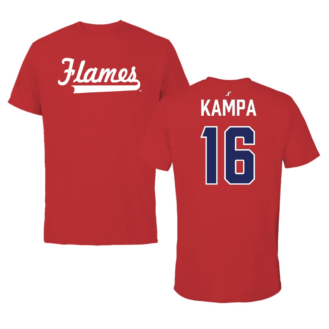 UIC Baseball Red Performance Tee - #16 Ashton Kampa