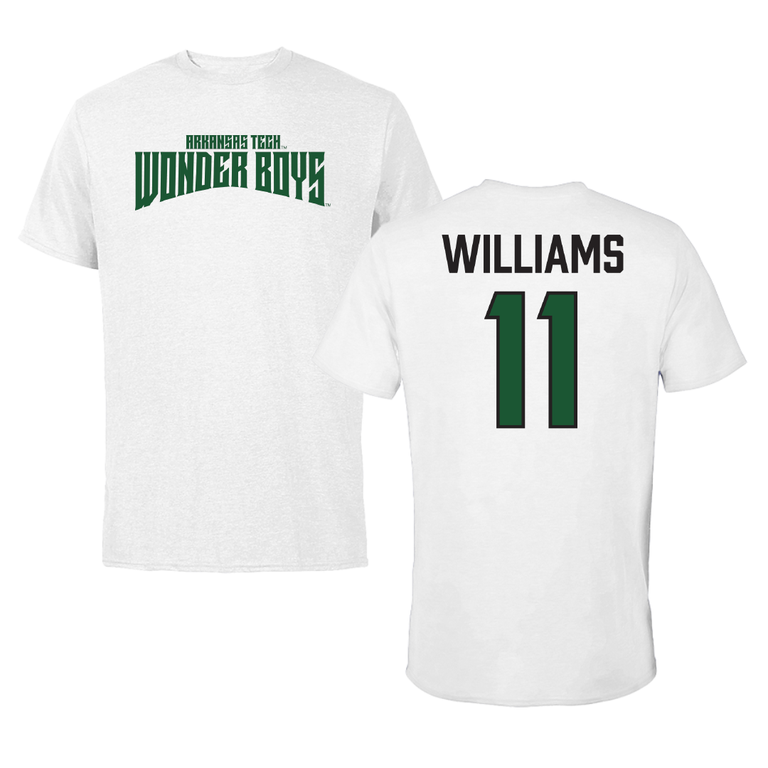 Arkansas Tech University Basketball White Classic WB Tee - #11 Jayvn Williams