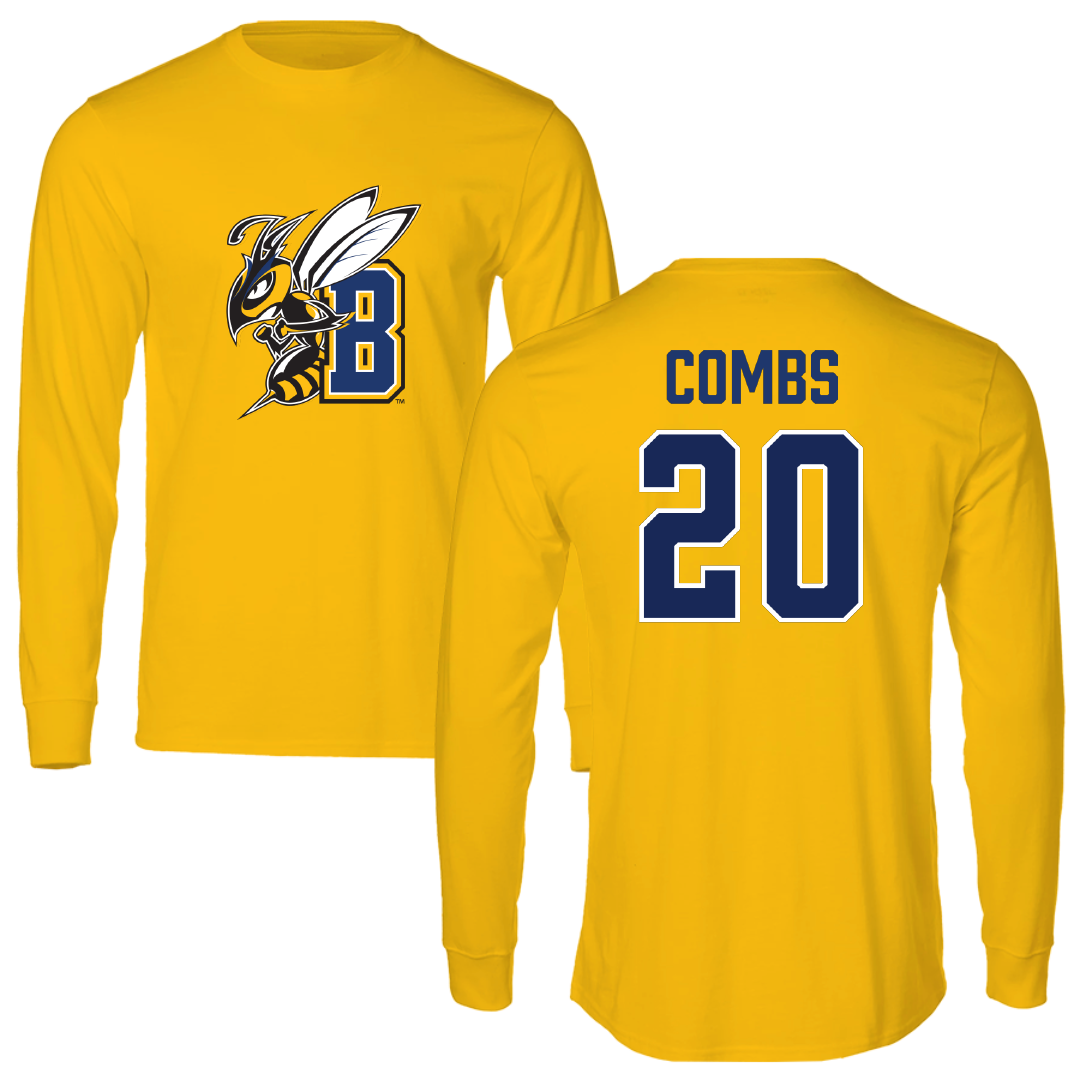 Montana State University Billings Baseball Gold Performance Long Sleeve - #20 Owen Combs