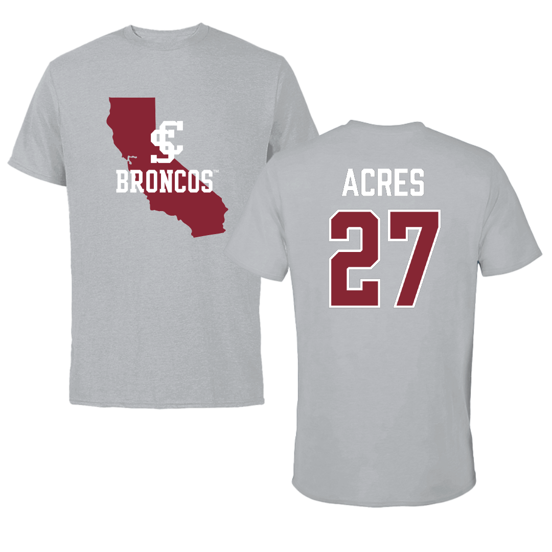 Santa Clara University Softball Sport Gray State Tee - #27 Kyla Acres