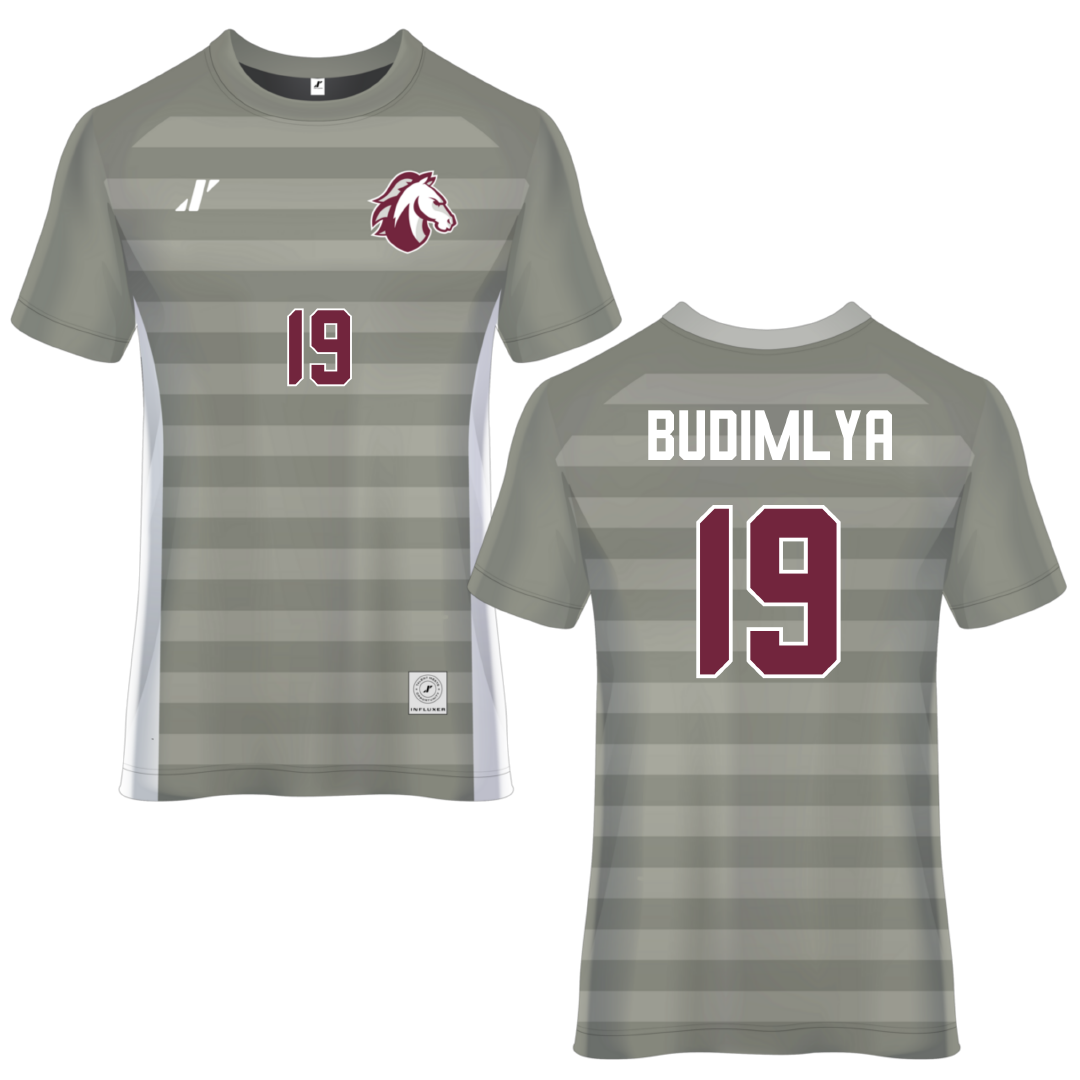 Evangel University Gray Soccer Jersey - #19 Emma Budimlya