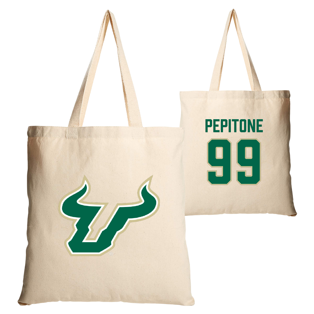 University of South Florida Softball Tan Canvas Tote Bag - #99 Alicea Pepitone