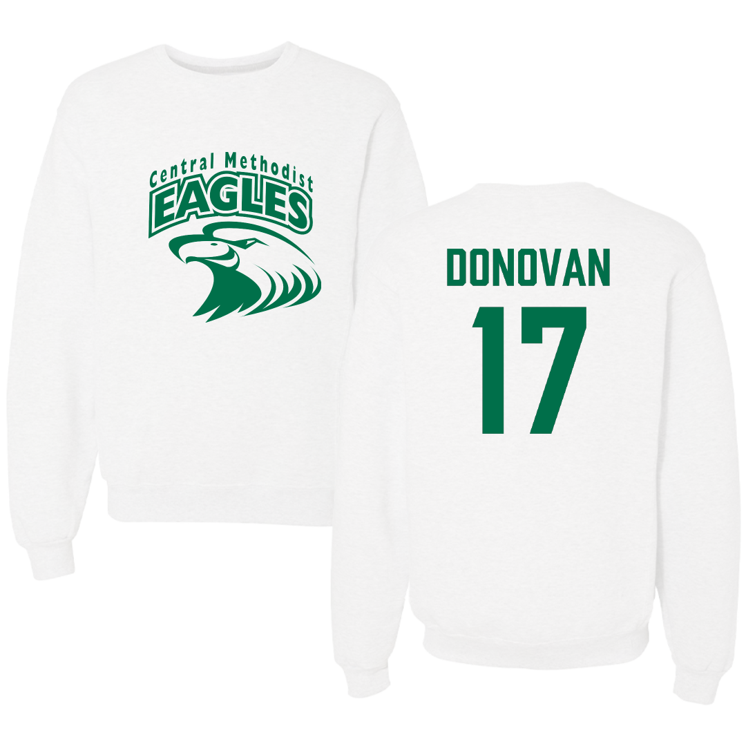 Central Methodist University Football White Crewneck - #17 AJ Donovan