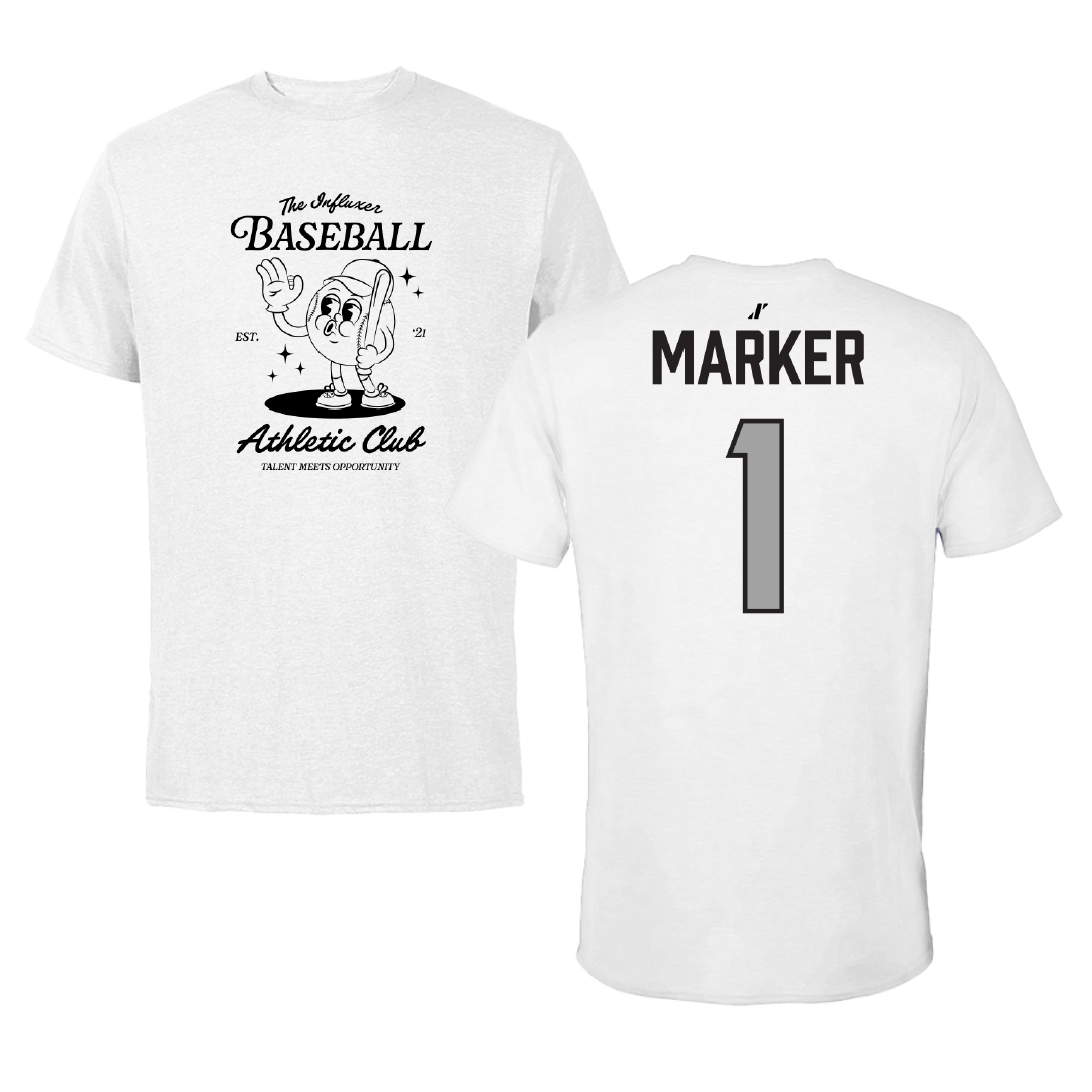 Baseball White Influxer Athletic Club Tee - #1 Joey Marker