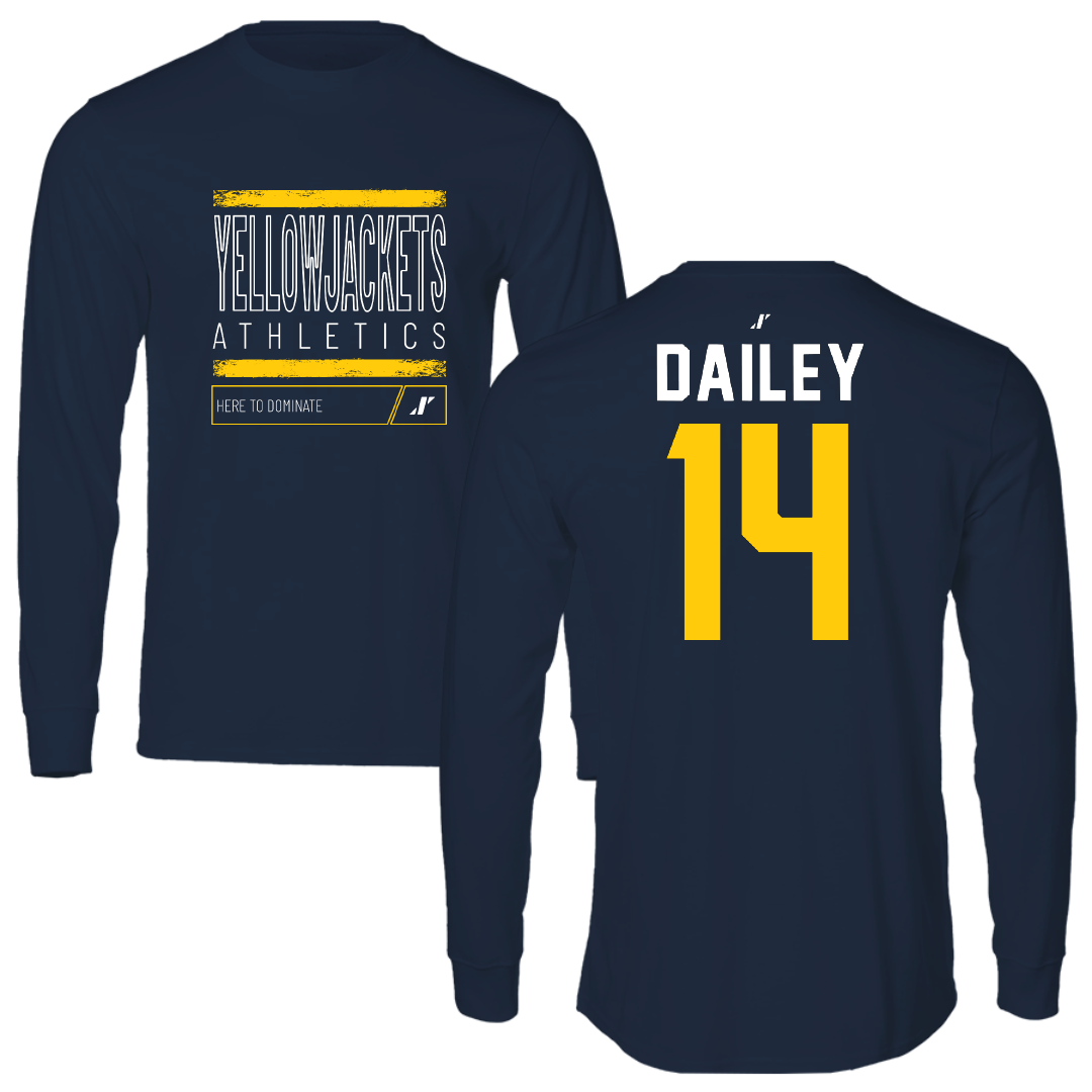 Graceland University Soccer Navy Dominate Long Sleeve - #14 Tyler Dailey
