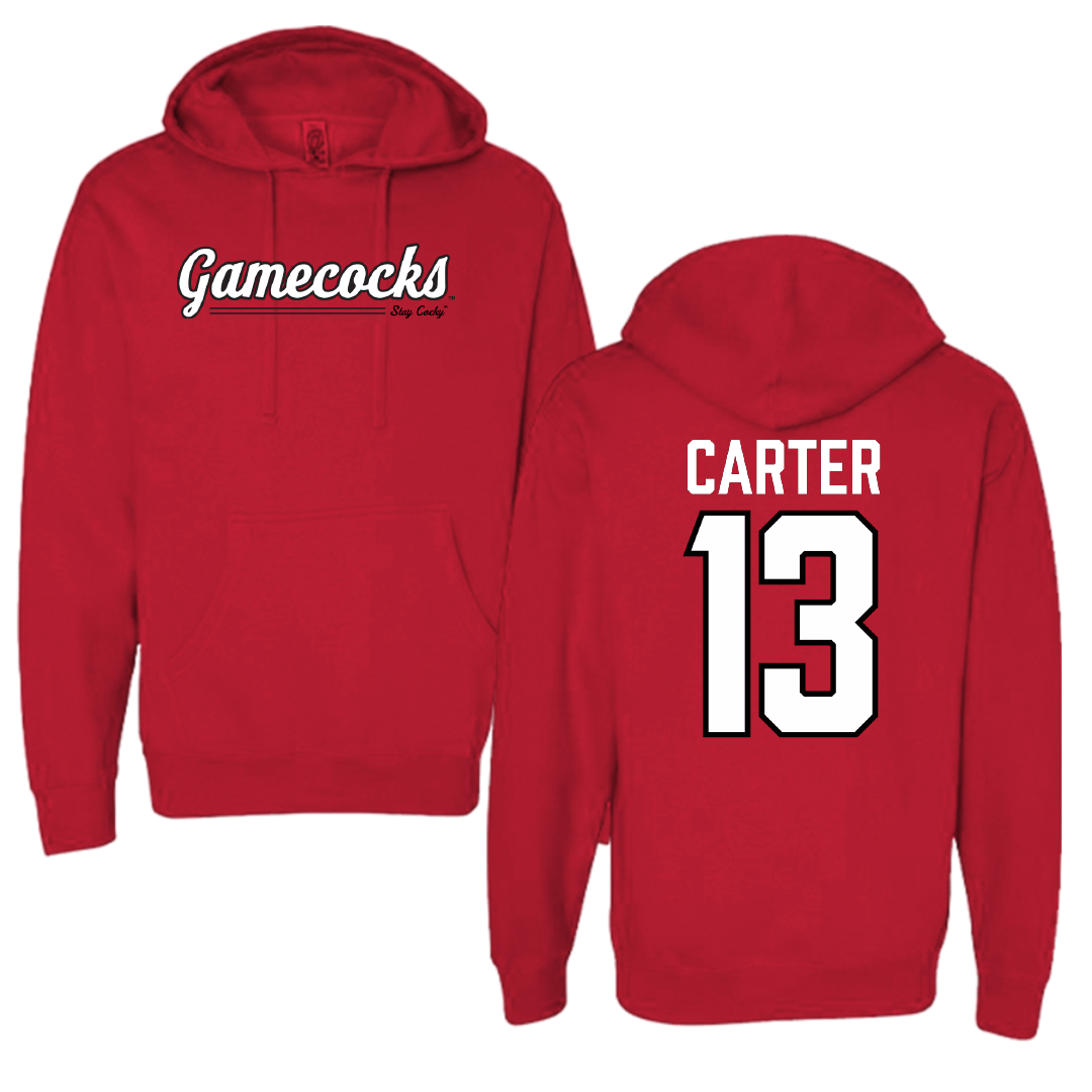 Jacksonville State University Football Red General Hoodie - #13 Derek Carter
