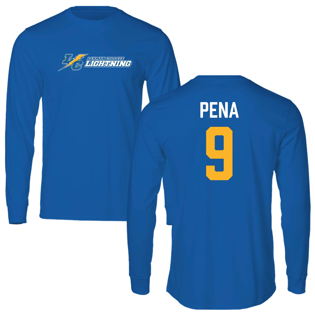 Lehman College Softball Blue Long Sleeve - #9 Yudelis Pena