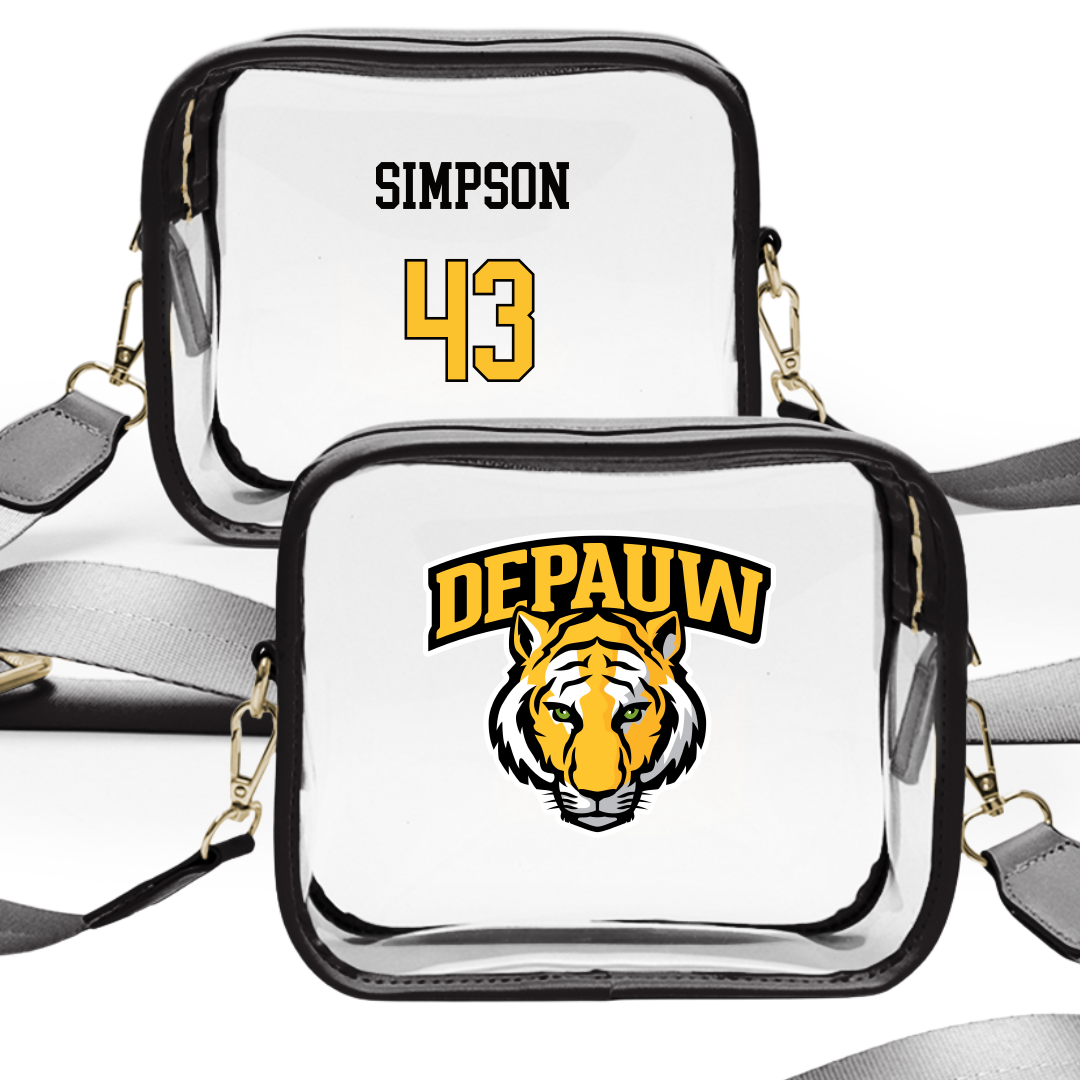 DePauw University Football Black Clear Stadium Bag - #43 Clark Simpson