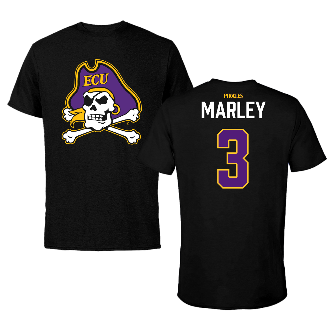 East Carolina University Baseball Black Performance Tee - #3 Gavin Marley