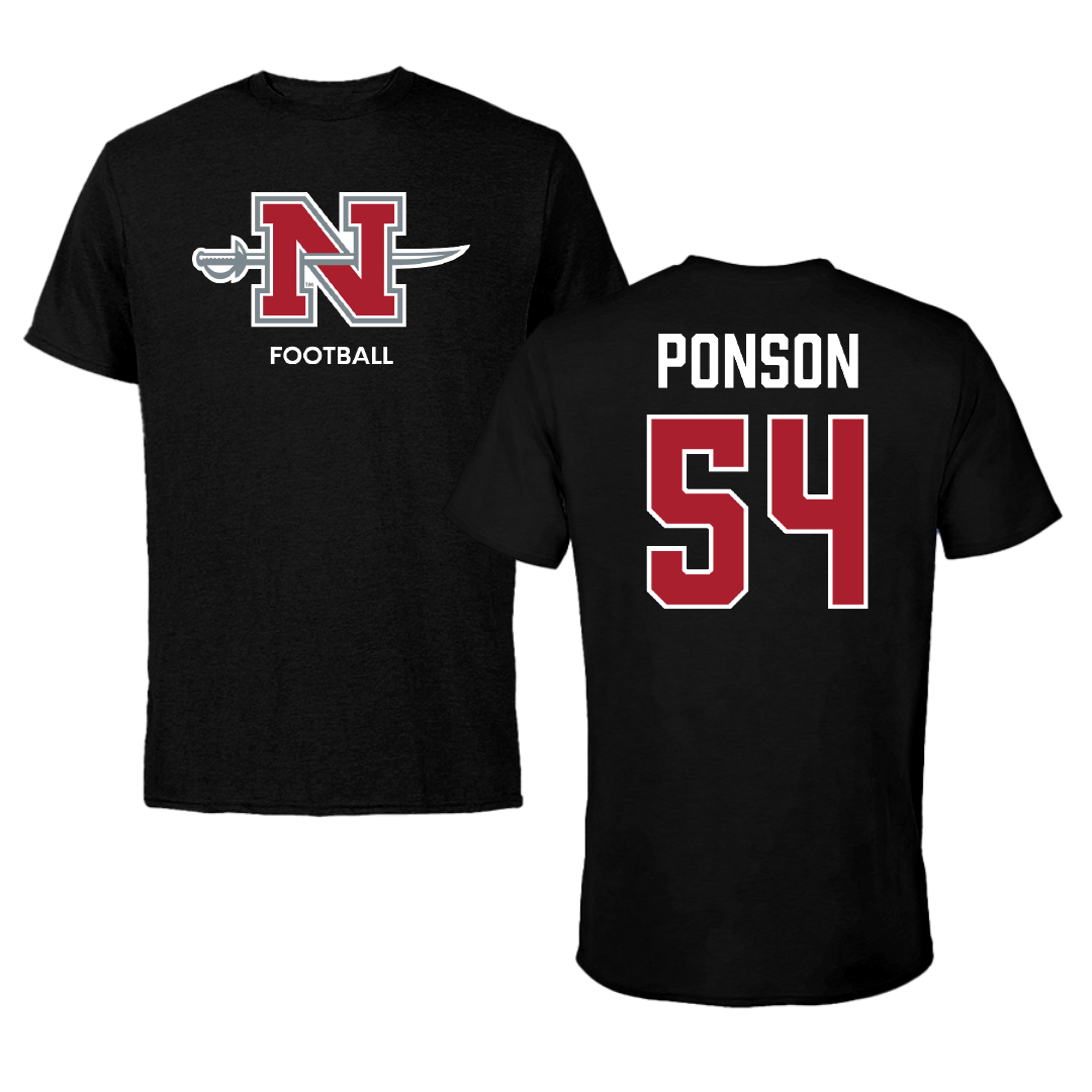 Nicholls State University Football Black Mascot Tee - #54 Aaron Ponson
