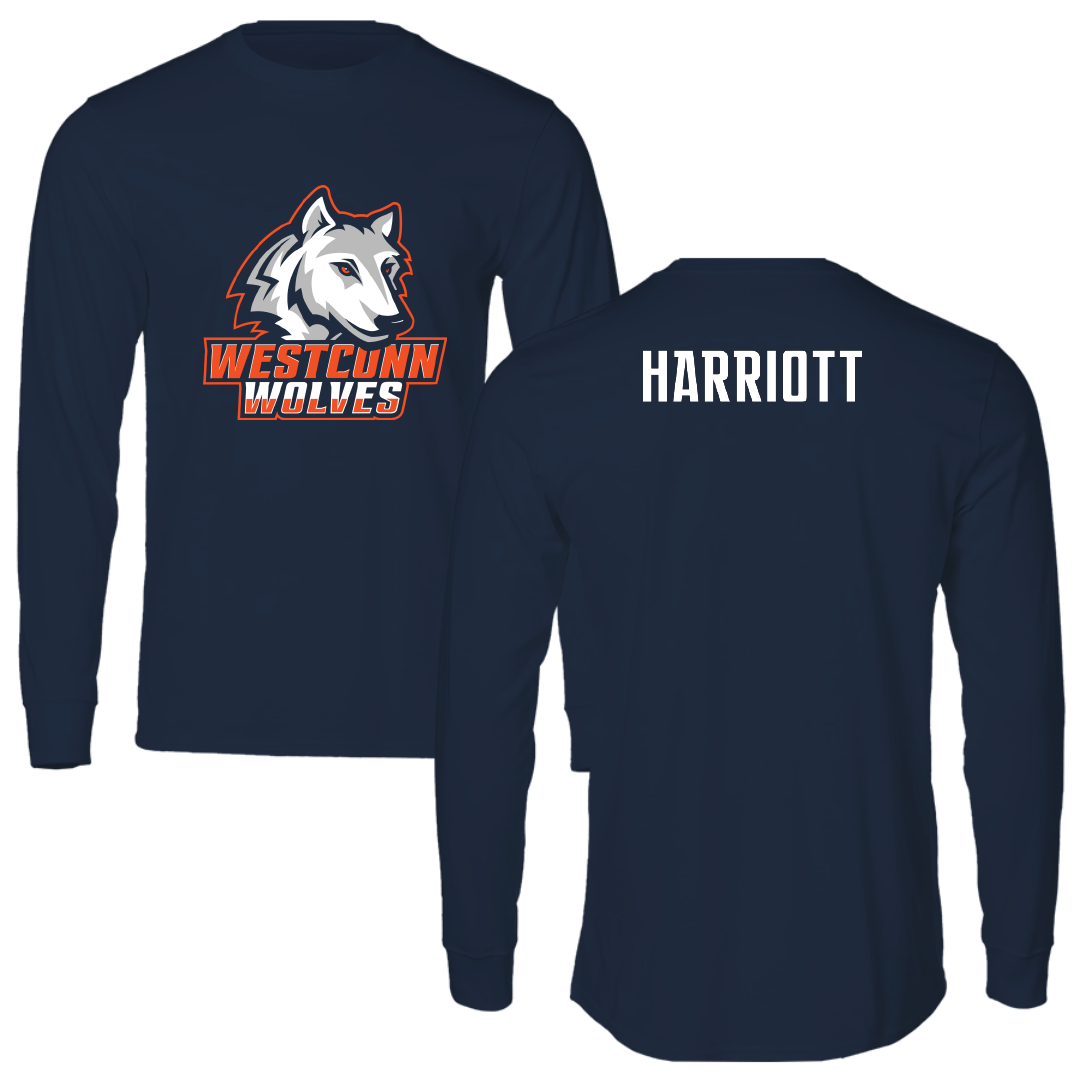 Western Connecticut State University Football Navy Wolves Performance Long Sleeve - Devonte Harriott