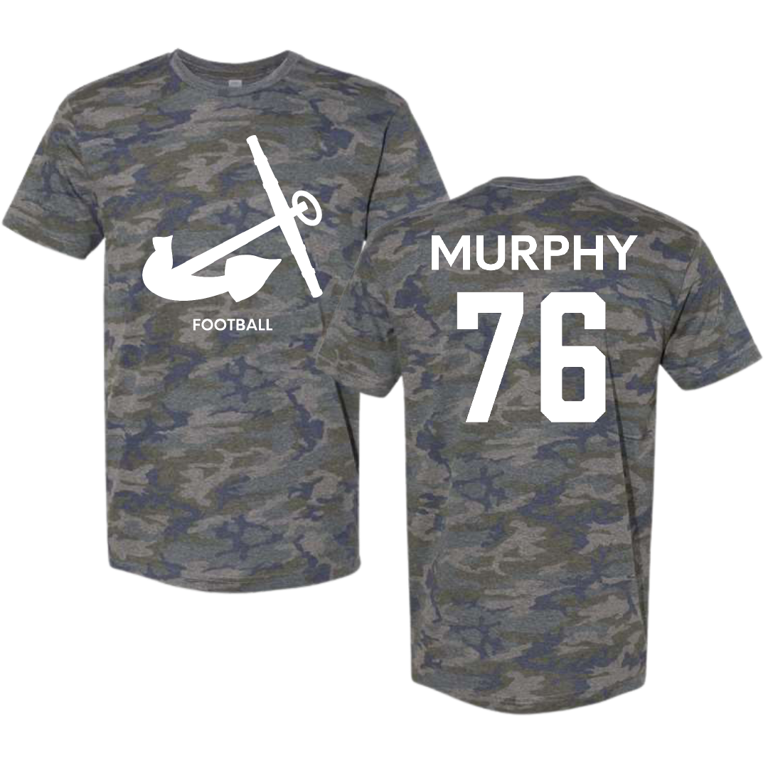 Hope College Football Vintage Camo Tee - #76 Ethan Murphy